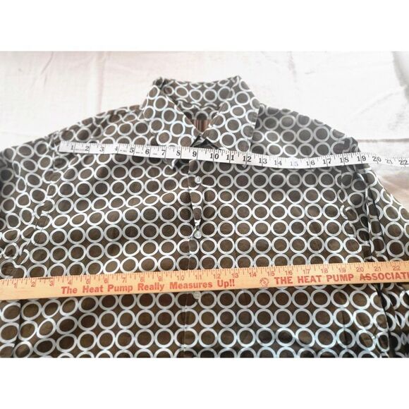 Roar Button Up Shirt Men Sz XXL Geometric Long Sleeve Vintage Brown And Blue - Picture 3 of 6